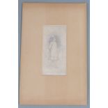 Randolph Caldecott (1846-1886) original pencil drawing, a study of a young girl with a basket signed