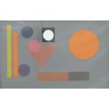 Alastair Stewart acrylic on board, titled verso Modern Geometric Abstract, Spring 1972, 33 x 52cm