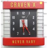 Craven 'A' Never Vary vintage Smiths electric advertising clock, H37cm