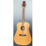 Jasmine by Takamine acoustic guitar, model ES60, fitted with six steel strings and internal