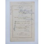 British Antarctic Expedition 1910 signed menu from a Complimentary Dinner to Capt Robert Falcon