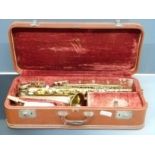 Conn USA 28M alto saxophone, Santy Runyon design, circa 1952 in Buffet carry case