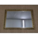 Gilt framed mirror with bevelled glass, 72 x 102cm overall