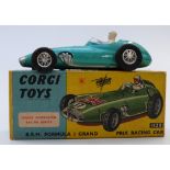 Corgi Toys diecast model B.R.M. Formula 1 Grand Prix Racing Car with turquoise body, white driver