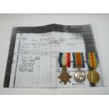 Royal Navy WWI medals comprising 1914/1915 Star, War Medal and Victory Medal named to 278560