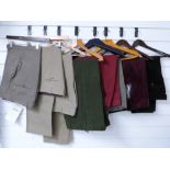 A selection of various corduroy, moleskin and tweed trousers and breeks, includes Barbour, smaller