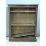 Mahogany bookcase with dog tooth adjustable shelving, W108 x D34 x H141cm