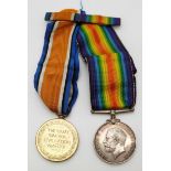 British Army WWI medals comprising War Medal and Victory Medal named to 167936 Gnr W.J.Smith,