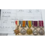 British Army WWI medals comprising 1914/1915 Star, War Medal and Victory Medal, named to 2704 Sgt