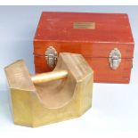 Cased Monmouthshire County Council 56lb standard weight by De Grave Short & Co. Ltd, engraved with