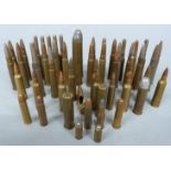 Fifty three various calibre collectors rifle cartridges. PLEASE NOTE THAT A VALID RELEVANT