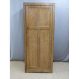 An oak hall or housekeeper's cupboard with shelves, W76 x D46 x H183cm