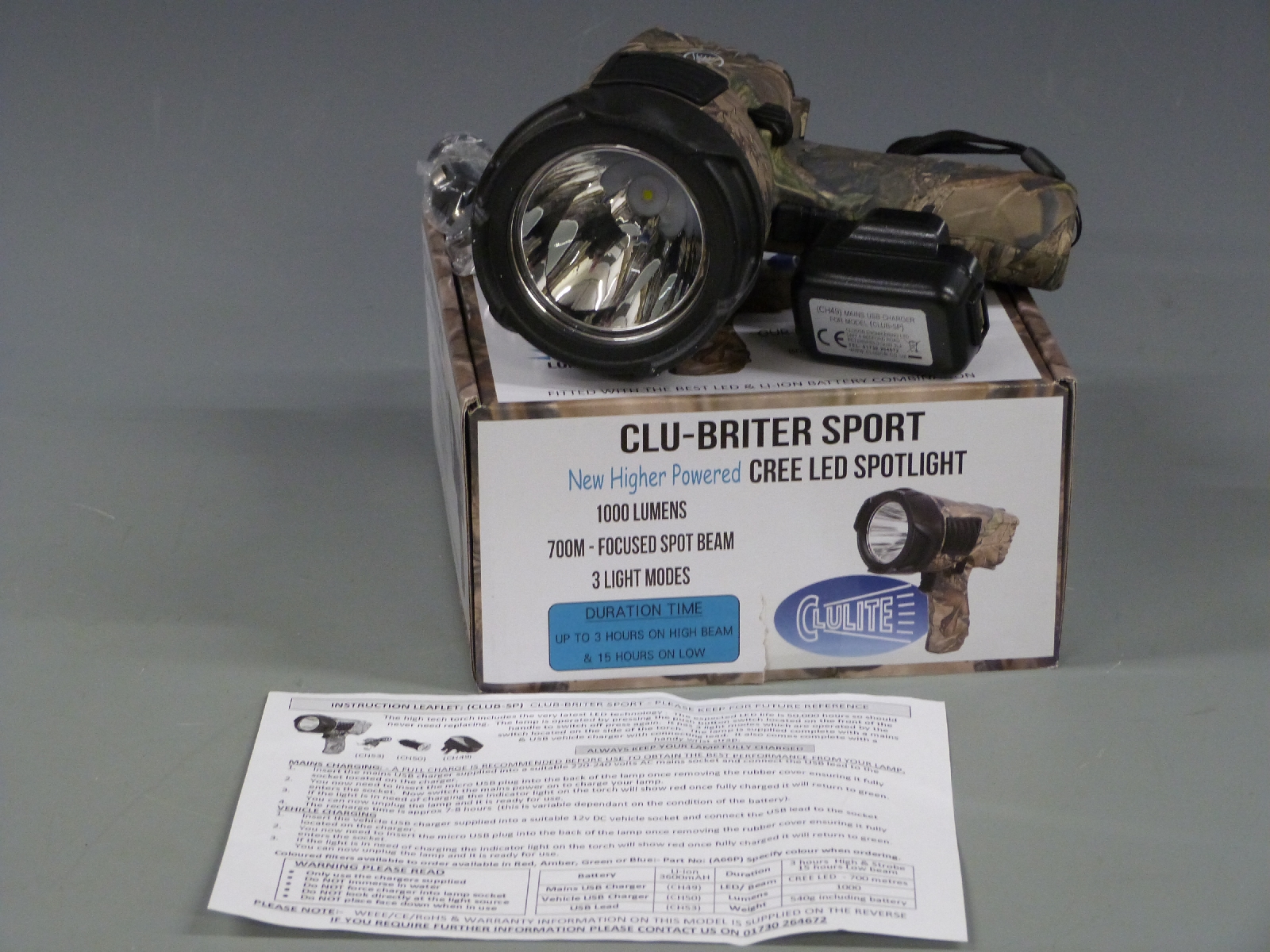 Clulite Clu-Briter Sport Club-SP Cree LED spotlight/ torch, new in original box. - Image 2 of 2