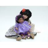 Two Pauline's Limited Edition Dolls Annie 281/1500 52cm tall and Violet 2/950, 30cm tall, both