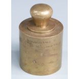 Edwardian County of Monmouth 5kg standard weight by De Grave & Co. Ltd, engraved with local