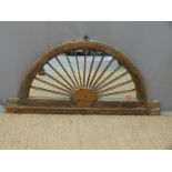 Eastern arch-top mirror with fan-shaped panel in front, width 128cm