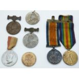 British Army WWI medals comprising War Medal and Victory Medal named to 906717 CPL.C.S.Morris R.A.