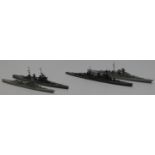 Four Neptune Models diecast model waterline ships Prince of Wales 11018, Hood 1110, Bismarck 1002