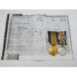 British Army WWI medals comprising War Medal and Victory Medal named to 30122 Pte S Gartland,