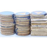 Thirty-five 9.5mm cine film reels including 'Dancing Days', 'Walter's Day Out', 'Some Bird', '