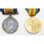 British Army WWI medals comprising War Medal and Victory Medal named to 45344 Pte. J.F.Hunt, Essex