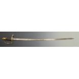 Sword in the style of a c1800 French officer's flank company example, blade length 83cm