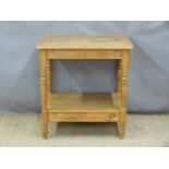 Pine sideboard or table with undershelf, W68 x D46 x H72cm