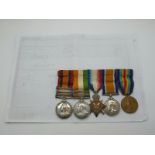 British Army Victorian and WWI medal group comprising Queen's South Africa medal with three