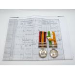 British Army Queen's South Africa medal with three clasps, Orange Free State, Belfast and Natal,