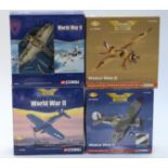 Four Corgi The Aviation Archive 1:72 scale limited edition diecast model World War II areoplanes,