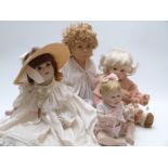 Four various collectors' dolls including Zapp Designer Collection, Titus Tomescue Cute As A Button