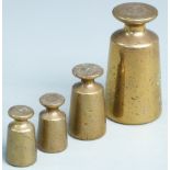 Four Parnell & Co Limited churn-shaped brass weights, 4lb