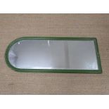 Arch topped mirror with bevelled glass, height 138cm