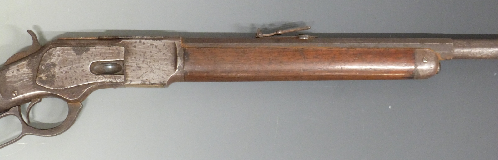 Winchester Model 1873 .44 saddle ring underlever rifle with adjustable pop-up sights, steel butt - Image 4 of 7