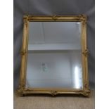 Ornate gilt framed mirror, 72 x 88cm overall