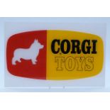 Corgi Toys acrylic shop display / advertising sign, 25 x 39cm