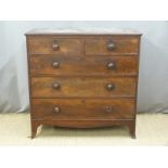 A 19thC mahogany chest of two over three graduated drawers, W106 x D54 x H104cm
