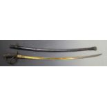 Sabre in the style of a German 1860 Cavalry example, marked to the 84cm blade Libertano RM, with
