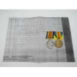 British Army WWI medals comprising War Medal and Victory Medal, named to 3094 Sgt V Collier,