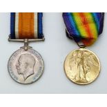 British Army WWI medals comprising War Medal and Victory Medal named to 161888 Pioneer S.M.