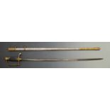 Sword in the style of a c1800 French officer's flank company example, blade length 72cm, with