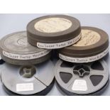 Five small 16mm cartoon and comedy cine films comprising reels marked 'Mickey Mouse a Wild Ride', '