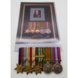 Royal Navy WWII miniature medals comprising 1939/1945 Star, Africa Star, Pacific Star, War Medal &
