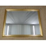 Gilt framed mirror with bevelled glass, 132 x 103cm overall