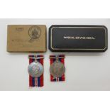 British Army WWII Defence medal in box addressed to F.A.G.Cook, together with two WWII War medals