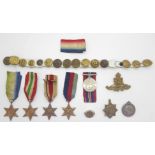 British Army WWII medals comprising 1939/1945 Star, Africa Star, Italy Star, Atlantic Star and War