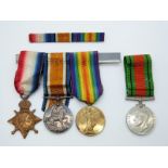 British Army WWI medals comprising 1914-1915 Star, War Medal and Victory Medal named to Lieutenant