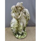Garden statue of a lady and gentleman, height 72cm