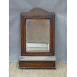 Oak mirror / candle box, height 52cm