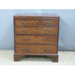 Georgian mahogany four drawer bachelor's chest with brushing slide with single plank top and